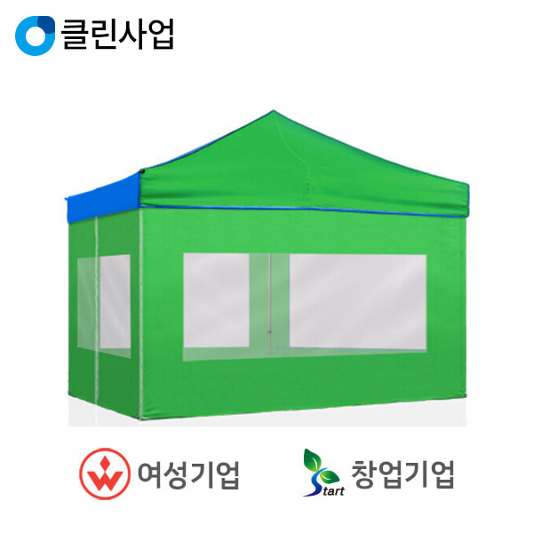한국캐노피 스텐네스 캐노피 2mx2m(벽면포함 투명)